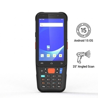 Computadora Móvil Android 15 con Escáner de Código de Barras en Ángulo de 25 Grados, Terminal Portátil PDA IP67