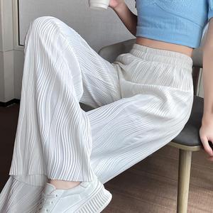 <span class=keywords><strong>Pantalon</strong></span> Long d'été pour femme, taille haute, jambes larges, <span class=keywords><strong>pantalon</strong></span> droit empilé, Baggy - Product Image 2