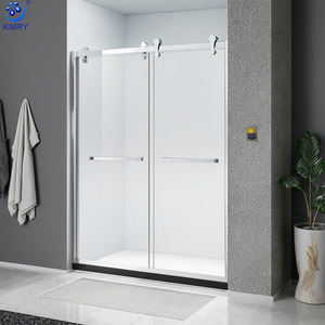 America Hospital Écran de douche de salle de bain Chrome Straight Tempered Glass <span class=keywords><strong>Shower</strong></span> Room Bypass Sliding Bathroom <span class=keywords><strong>Shower</strong></span> Door - Product Image 1
