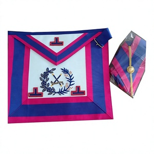 Tablier de cérémonie pour assistant directeur de la cérémonie de déshabillage Mark Provincial |   Tablier en cuir brodé à la main avec perles aimantées sans nickel personnalisé - Product Image 1
