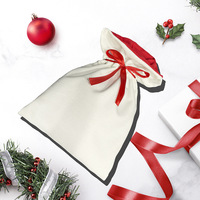 Sac à cordon personnalisable pour cadeaux de Noël 2026, sac en toile vierge pour sublimation, sac du Père Noël