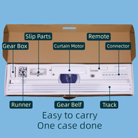 Kit Motor Tirai Elektrik Aluminium Otomatis dengan Rel Sambung, untuk Kamar Tidur, Ruang Tamu, Kantor, Bertenaga Listrik, Operasi Senyap, Dapat Dikontrol via Aplikasi