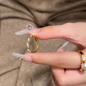 Anillos de Plata de Ley S925 de Estilo Vintage para Mujer, Diseño de Espiral Entrelazada con Diamantes, Estilo Antiguo - Product Image 2