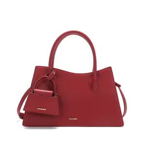 Yeni gelenler kadınlar için büyük kapasiteli kırmızı tote çanta lüks hakiki deri çanta