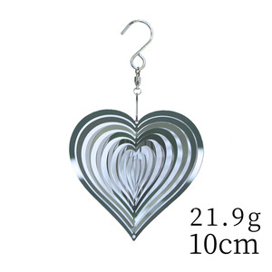Campana de Viento en Forma de Corazón de Acero Inoxidable de 20 cm, Adorno Giratorio para Jardín con Acabado de Espejo, Decoración para Exteriores - Product Image 4