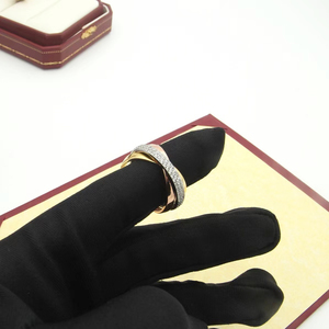 Anillo de titanio de diseño de marca Fashion Cart, anillo tricolor de acero, anillo de oro de tres <span class=keywords><strong>anillos</strong></span> con diamantes de moda para mujeres y hombres. - Product Image 6
