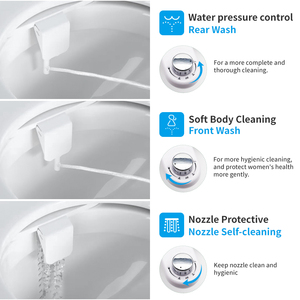 Bidet Ultra-Mince pour Salle de Bain, Fixation de Bidet CUPC à Buse Auto-Nettoyante, <span class=keywords><strong>Eau</strong></span> Froide, WC Bidet ABS pour Lavage Avant/Arrière - Product Image 3
