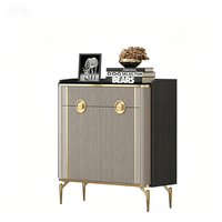 Buffet de cuisine de luxe en bois vert, style européen moderne, avec porte en verre et pierre frittée, laqué, durable
