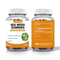 Gummies de mousse de mer à marque privée en promotion : supplément de fibres alimentaires à base de racine de bardane, mousse de mer irlandaise et Ashwagandha