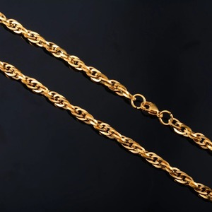 Collar para Mujer y Hombre, Estilo Punk, Cadena de Eslabones Trenzados de Acero Inoxidable 316L, Chapado en Oro, Accesorios de Joyería, Gargantilla - Product Image 6