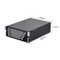 Baie de serveur 4U pour entreprise, profondeur 600 mm, panneau frontal SGCC + aluminium, double support Mini-ITX, alimentation redondante 2U