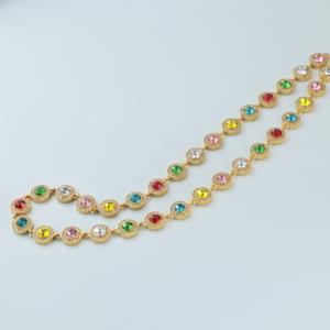 Vefiery Jewelry Mixed Style CZ Tennis Necklaces Gold & Silver Plated Stainless Steel Multicolor Stone Adjustable <b>Chain</b> Necklaces - Product Image 5
