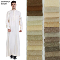 Tren baru stok pabrik kain mikrofiber tenunan viscose poly celup polos kain jubah abaya kain jenis linen untuk garmen setelan