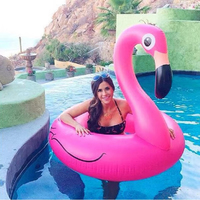 Bouée gonflable en PVC en forme de flamant rose pour adultes et adolescents, flotteurs de piscine pour fête sur la plage pour enfants