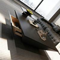 Table basse carrée de style italien, design minimaliste haut de gamme, pour salon ou balcon, forme triangulaire inversée simple
