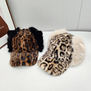 गर्म फैशन बेस्टसेलर ट्रेंडी जंगली बिल्ली के बाल कैप तेंदुए प्रिंट 3 डी प्लग कान उच्च मुकुट स्लिमिंग स्नैपबैक - Product Image 1