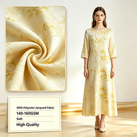 Tissu Jacquard en Gros, Vente Chaude, 100% Polyester, Poids Moyen, Facile à Coudre, Largeur Personnalisée pour Robes de Mode et Textiles Vestimentaires