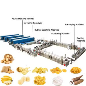 Fabbrica su misura industriale commerciale completamente automatica patatine fritte macchina per la produzione di patatine fritte congelate linea di produzione - Product Image 2