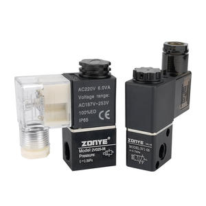 วาล์วโซลินอยด์นิวเมติกแบบสองตำแหน่งสองทาง 2V025-08B AC220V สวิตช์สามทาง 3V1-06A DC24V แบบปกติปิด ควบคุมน้ำและแก๊ส - Product Image 1