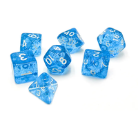 Ensemble de dés polyédriques transparents violets pour jeux de société