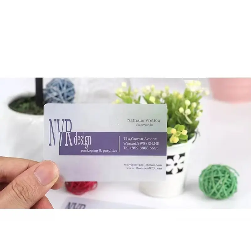 Custom printing Hight Quality waterproof PVC Clear Transparent Plastic Business Name Cards