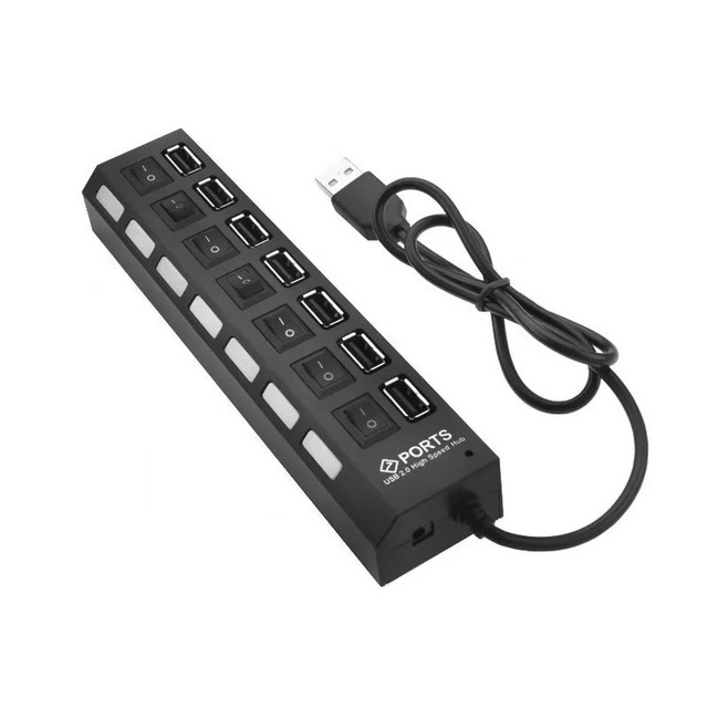 Factory Price 7 Ports High Quality Hubs High Speed Usb2 Hubs Black White Color Optional