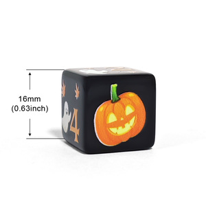 Dés personnalisés en acrylique polyédrique avec motif fantôme <span class=keywords><strong>Jack</strong></span>-O'-Lantern pour Halloween, pour les jeux de rôle D&D et les jeux de société RPG - Product Image 4