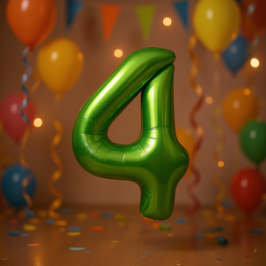 Globo de Número Verde Metálico de 100 cm para Fiestas, Decoración de Cumpleaños para Niños - Product Image 2