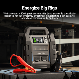 Многофункциональное пусковое устройство TOPDON V4500 Plus PD100W с быстрой зарядкой, суперконденсаторный пусковой бустер, портативное зарядное устройство, пусковое устройство для грузовиков - Product Image 4