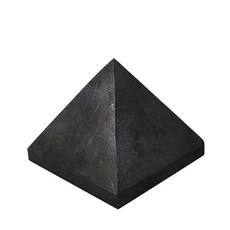 Accessoires Recevoir Décoration Maison Pyramide Pierre Naturelle Cristal Noir Shungite Pyramide Vente en Gros
