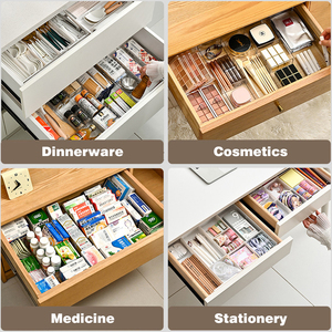 New Expandable <strong>Plastic</strong> <strong>Drawer</strong> Storage Container Transparent Kitchen Makeup Multi-grids <strong>Drawer</strong> Slides <strong>Organizer</strong> - Product Image 4