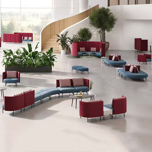 Sofá Modular en Forma de L Personalizable de Algodón y <span class=keywords><strong>Lino</strong></span>, para Negociaciones Comerciales, Recepción VIP, Sala de Espera de Oficina, Ocio, Tapizado en Terciopelo - Product Image 2