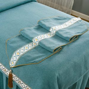 Thai Massage <b>Beauty</b> <b>Bed</b> <b>Cover</b> Foot Bath Foot Massage Hotel Club Thai <b>Beauty</b> <b>Bed</b> <b>Cover</b> Four-piece Set - Product Image 4