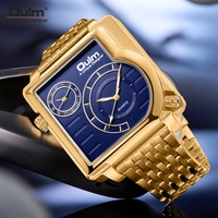 Reloj de Pulsera de Acero para Hombre OLUM 5122 Nuevo, con Esfera Grande Dorada, Personalidad, Tendencia de Moda, Reloj de Cuarzo, Reloj Masculino