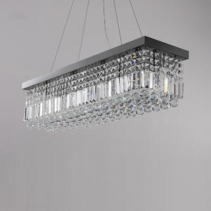 โคมไฟระย้าคริสตัลทรงสี่เหลี่ยมผืนผ้าสไตล์โมเดิร์นมินิมอล โคมไฟห้อยเพดานสุดหรูสำหรับร้านอาหาร ห้องรับประทานอาหาร และไฟส่องสว่างภายในบ้าน - Product Image 4
