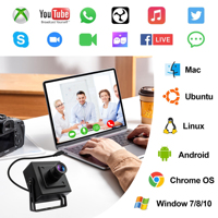 ELP 4K 30FPS Ultra HD USB Webcam con micrófonos con carcasa de metal pequeña Lente de 3,6mm HFOV 93 grados Driver gratis para PC