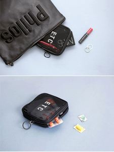 Wholesale Custom Logo Black Zipper Pouch Plastic Eco-Friendly Vintage Makeup <b>Bag</b> Trendy Toiletry <b>Bag</b> Travel Bathroom Jewelry - Product Image 4