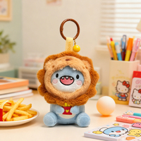Peluche créative en coton et polyester à queue extensible - Boîte mystère tête de requin ou de lion moelleux - Sac de sport |   Jouet de décompression doux