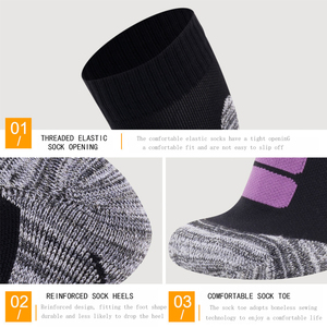 Người Đàn Ông Của Chuyên Nghiệp Vớ Trượt Tuyết Dày Dệt Kim Crew Cho Mùa Thu Mùa Mồ Hôi Hấp Thụ Ấm Tùy Chỉnh Dưới Logo Trên Cuff - Product Image 4