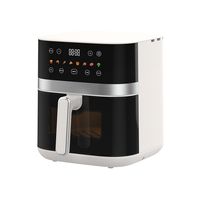 Friteuse à air électrique multifonctionnelle à fenêtre visuelle, 7 litres, carrée, à économie d'énergie