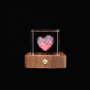 Lámpara de madera RGB con carga USB de 5V, luz LED de noche de cristal 3D con batería, regalo increíble para la familia - Product Image 1