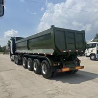 Semi-remorques benne basculante type U d'occasion du Groupe Chengda, 4 essieux, poids lourd, 60 tonnes, 80 tonnes, 30 mètres cubes, avec tête de tracteur