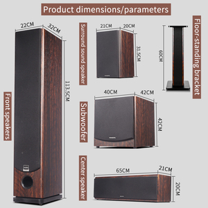 Sistema de Sonido Envolvente 5.1 para el Hogar, Sistema de Cine en Casa de Madera con Altavoces de Alta Fidelidad - Product Image 5