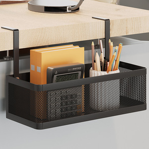 Office <b>Desk</b> Under <b>Desk</b> Storage Rack Rectangle Hook Type No Installation Required Desktop Organization Supply - Product Image 3
