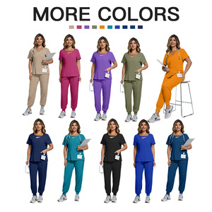 Ensemble de Blouses et Pantalons Médicaux <span class=keywords><strong>Grande</strong></span> <span class=keywords><strong>Taille</strong></span> pour Femmes, Couleur Unie, Tissu Polyester Dobby – Uniforme Professionnel pour Infirmières, Médecins, Salons de Beauté et Magasins - Product Image 5