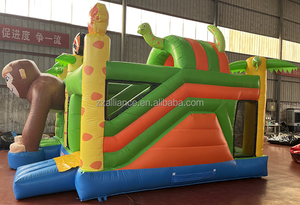 Liên minh bền <span class=keywords><strong>Inflatable</strong></span> lâu đài bouncy Khỉ đột nhảy lâu đài và trượt <span class=keywords><strong>Inflatable</strong></span> động vật bouncers đa chơi Safari rừng - Product Image 4