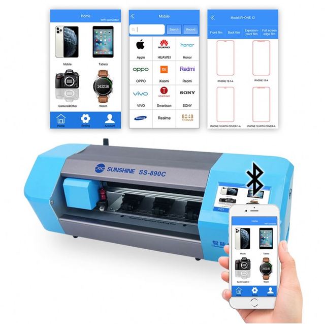 SS-890C Sunshine Auto Film Cutting Machine for Iphone Ipad Tablet Front Back Protect Film Cut Tool