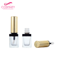 Tube de brillant à lèvres vide transparent, conique, avec capuchon jaune ou rouge, rechargeable, pour rouge à lèvres liquide, emballage cosmétique DIY pour gloss.