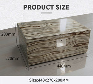 Op maat gemaakte logo hoogglans handgemaakte opbergdozen voor sigaren, 2 trays, ruimte voor 80 sigaren, Spaans cederhout, met bevochtiger - Product Image 3