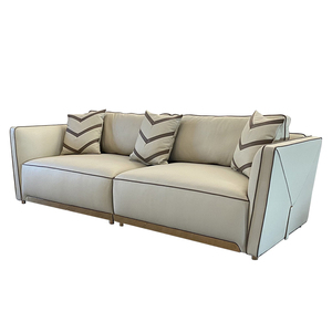 Divani rettangolari beige componibili in pelle moderna in stile europeo set mobili soggiorno <span class=keywords><strong>casa</strong></span> - Product Image 2